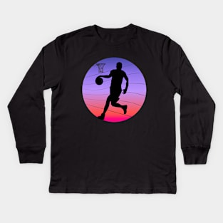 Basketball retro vintage style Kids Long Sleeve T-Shirt